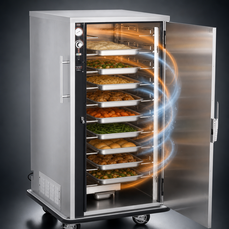 Product image #3 for FWE UHS-10 Mobile Humidified Heated Holding Cabinet, 10 Universal Tray Slides