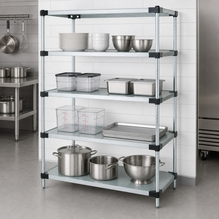 Product image #3 for Quantum Solid Shelving Starter Kit, 42"W x 18"D x 54"H, 4 Solid Shelves