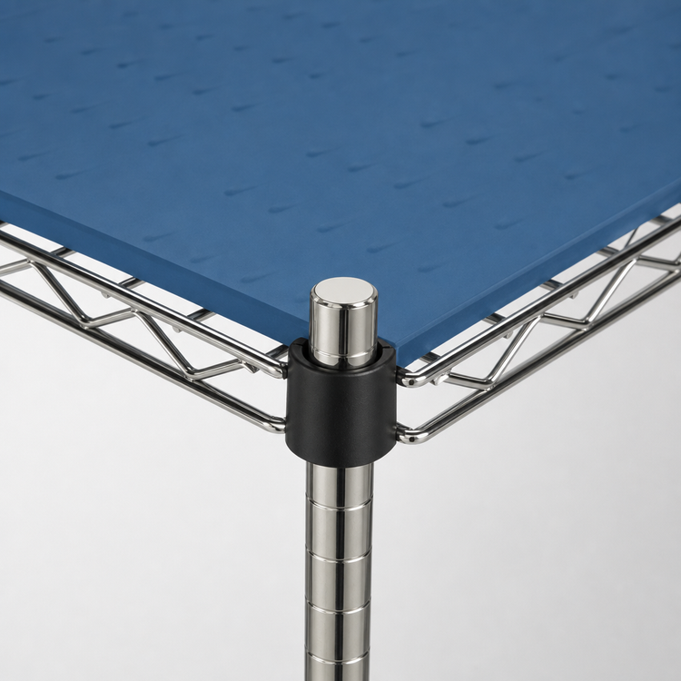 Product image #3 for QuadPlus 72-Inch x 24-Inch Solid Blue Polymer Shelf Mat with Quad-Adjust Frame