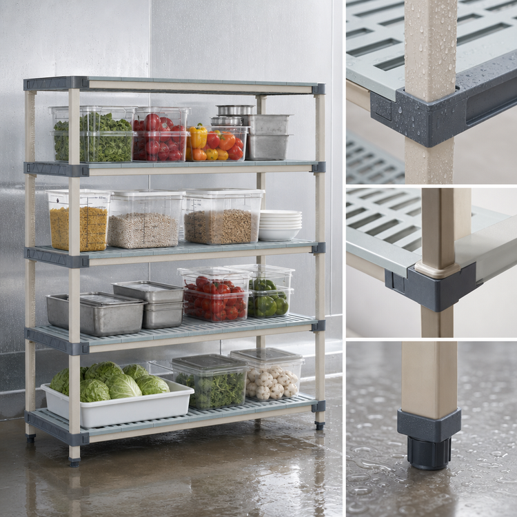 Product image #3 for MetroMax 4 4-Shelf All-Polymer Starter Shelving Unit, 42 x 18 x 74 Inches