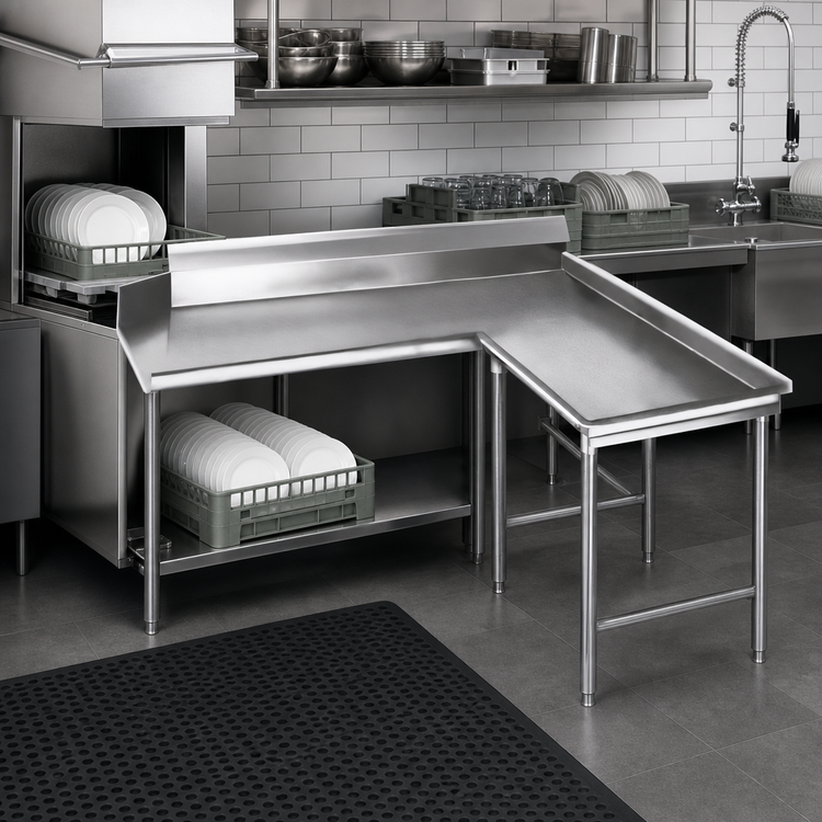 Product image #3 for Eagle Group Clean Island Dishtable, Right-Hand, 96-Inch, 16/430 Stainless Steel