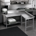Thumbnail image #3 for Eagle Group Clean Island Dishtable, Right-Hand, 96-Inch, 16/430 Stainless Steel