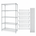 Thumbnail image #3 for Quantum 42 Inch x 18 Inch x 54 Inch 5-Shelf Stationary Wire Shelving Starter Kit, 304 Stainless Steel