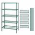 Thumbnail image #3 for Quantum Stationary 5-Shelf Wire Shelving Starter Kit, 36 x 30 x 74 Inches, Green Epoxy Finish
