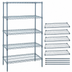 Thumbnail image #3 for Quantum 5-Shelf Stationary Wire Shelving Starter Kit, 60W x 30D x 86H, Gray Epoxy Antimicrobial Finish