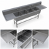 Thumbnail image #3 for John Boos Pro-Bowl 4-Compartment Stainless Steel Sink with Left and Right Drainboards, 18