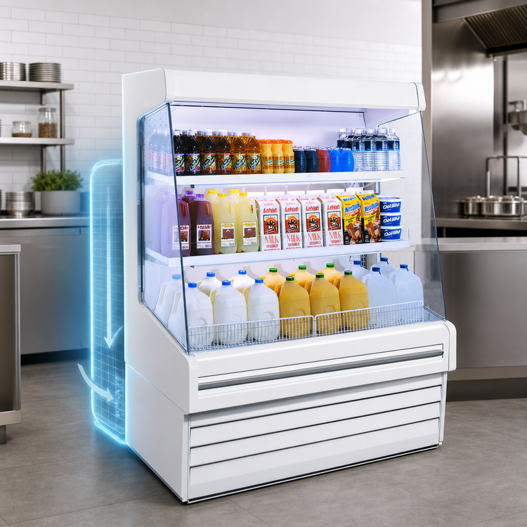 Product image #3 for Howard-McCray Ovation Series Dairy Open Merchandiser Open-Air Cooler, 39 Inch W x 60 Inch H, Self-Contained, LED-Lit Shelves