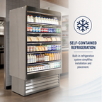 Thumbnail image #3 for Howard-McCray SC-OD35E-48-S-LED Dairy Open Merchandiser Refrigerator, 48-Inch, Self-Contained, Stainless Steel, 4 Lit Shelves