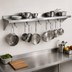 Thumbnail image #3 for John Boos Stallion Wall-Mounted Pot Rack Shelf with 8 Hooks, 96 x 18 x 13 Inch, Stainless Steel