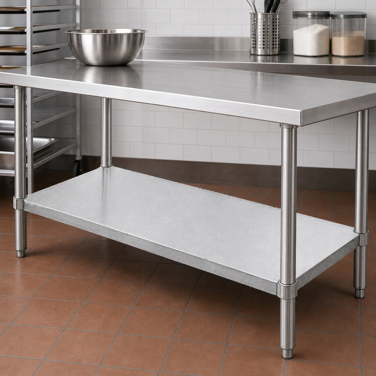 Product image #3 for Stainless Steel Undershelf for 60"W x 24"D Work Table