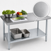 Thumbnail image #3 for Duke 48 x 36 Inch Stainless Steel Work Table with Galvanized Undershelf