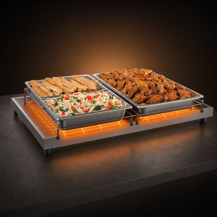 Product image #3 for Hatco Glo-Ray® GRS-36-C Freestanding Heated Shelf, 36 Inch W x 9.75 Inch D, Stainless Steel Top