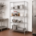 Thumbnail image #3 for Metro Super Erecta Chrome Plated Stationary 5-Shelf Starter Wire Shelving Unit, 72-Inch W x 21-Inch D x 74-Inch H
