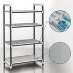 Thumbnail image #3 for Cambro Camshelving® Elements EXU185472VS4480 4-Tier Stationary Polymer Shelving Starter Unit, 18"D x 54"W x 72"H, Gray, Vented & Solid