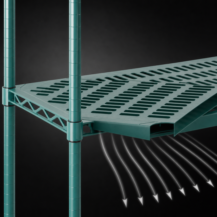 Product image #3 for Eagle QuadPLUS Louvered Polymer Shelf Mat, 72W x 18D, Green