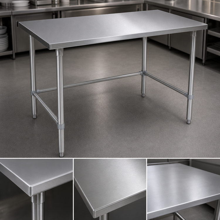 Product image #3 for John Boos Stallion 84-Inch x 24-Inch Stainless Steel Top Work Table with Safety Edge