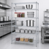 Thumbnail image #3 for Quantum 54-Inch x 21-Inch x 54-Inch 5-Shelf Stationary Wire Shelving Starter Kit, 304 Stainless Steel