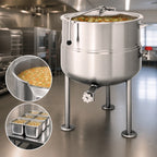 Thumbnail image #3 for Cleveland Range KDL60 60-Gallon Direct Steam Kettle, 2/3 Steam Jacket, 316 Stainless Steel Interior, Tri-Leg Base