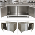 Thumbnail image #3 for BK Resources Dual-Access Stainless Steel Chef Table Cabinet Base with Locking Hinged Doors, 48 x 36 x 34-3/4 Inches