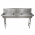 Thumbnail image #3 for BK Resources 3-Station Freestanding Hand Wash Sink, 72 Inches Wide, 8-Inch Deep Bowls