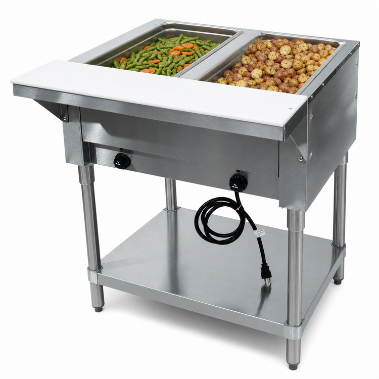 Product image #3 for Advance Tabco Triumph Supreme Electric Open-Well Hot Food Table, 2 Wells, Stainless Steel Top, 208/240V