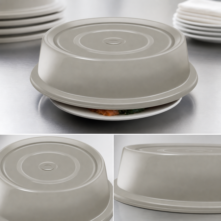Product image #4 for Cambro Versa Camcover Round Fiberglass Plate Cover, 10.4 Inch Inside Diameter, Granite Gray