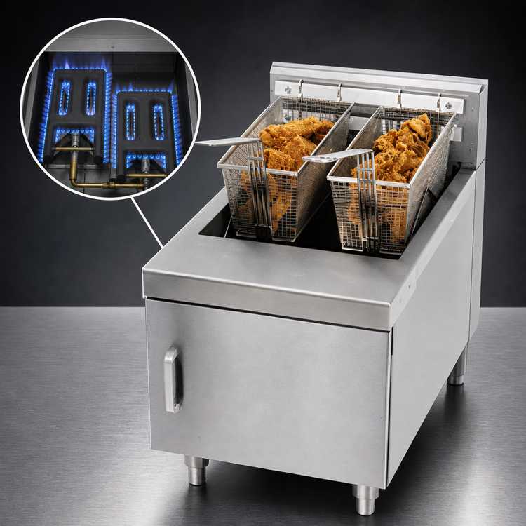 Product image #3 for Comstock-Castle Value Series 16-Inch Countertop Gas Fryer, 30 lb Fat Capacity, 40,000 BTU