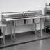 Thumbnail image #3 for Eagle Group 412 Series 3-Compartment Sink with Right Drainboard, 430 Stainless Steel, 74-5/8 Inch W x 27-1/2 Inch D