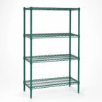 Thumbnail image #3 for Quantum WR63-2124P Wire Shelving Starter Unit, 24"W x 21"D x 63"H, 4 Shelves, Green Epoxy Finish