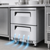 Thumbnail image #3 for Turbo Air Super Deluxe One-Section Front-Breathing 2-Drawer Undercounter Refrigerator, 6.5 Cu. Ft., Stainless Steel