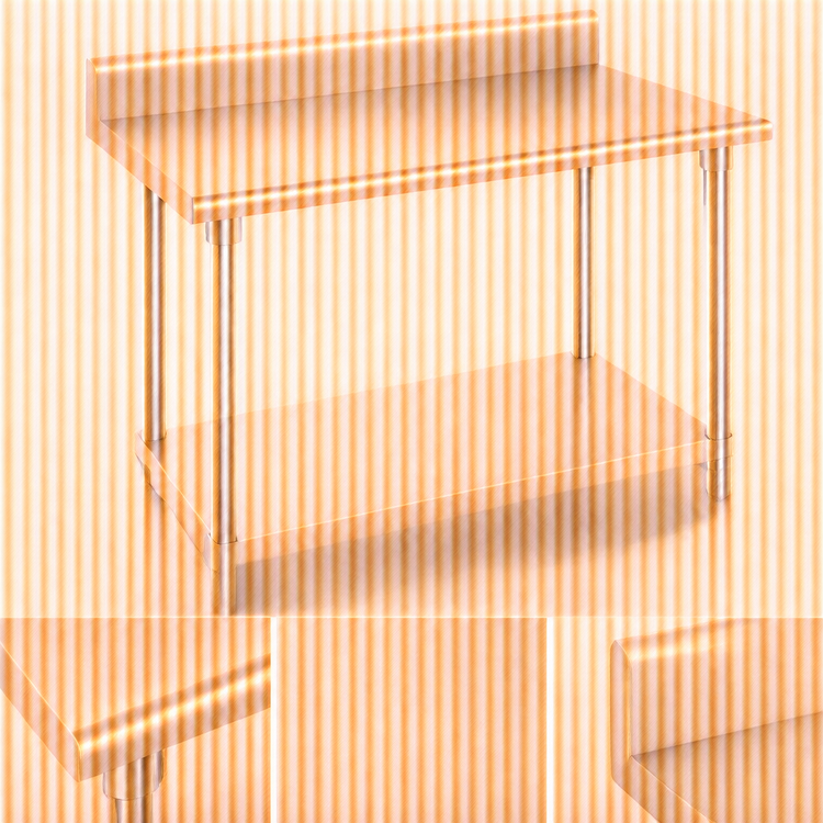 Product image #3 for Advance Tabco KMS-369 Stainless Steel Work Table with 5-Inch Backsplash and Adjustable Undershelf, 108 x 36 Inches
