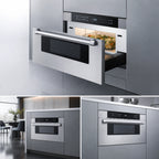 Thumbnail image #3 for Summit Commercial MDR30SS 30-Inch Built-In Drawer Microwave Oven, 1.2 Cu. Ft., Push-Button Controls, Black Stainless Steel Door