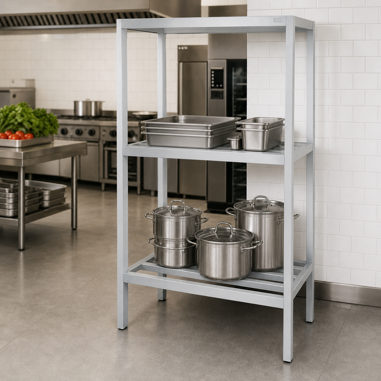 Product image #3 for Channel Lifetime Tough 3-Shelf Tubular Aluminum Dunnage Shelving, 48 x 24 x 64 Inches