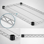 Thumbnail image #3 for Eagle Group QuadTruss QA1872C 72" W x 18" D Chrome-Plated Quad-Adjust Wire Shelf, 600 lb Capacity Case of 2