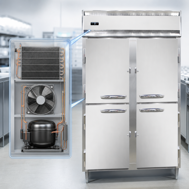Product image #3 for Continental Refrigerator D2FNHD Designer Line Two-Section Reach-in Freezer with Half-Height Solid Doors