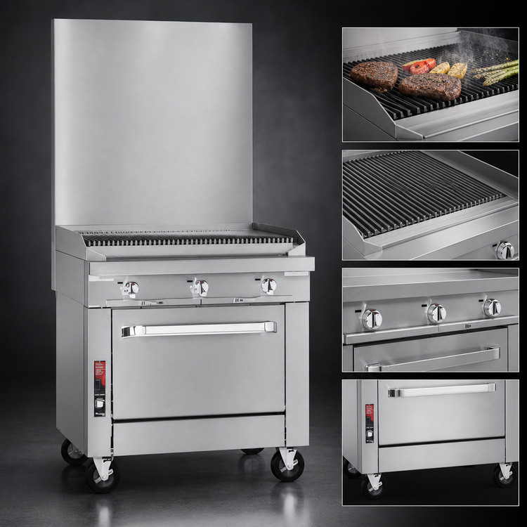 Product image #3 for Southbend Platinum Heavy Duty 24-Inch Modular Natural Gas Sectional Range with Full-Width Charbroiler