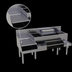 Thumbnail image #3 for Glastender ALL-66C 66-Inch All-In-One Underbar Ice Bin/Cocktail Station with Blender Shelf, Sink, and Speed Rails