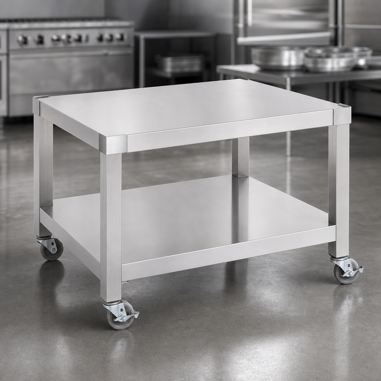 Product image #3 for Garland 60-Inch Stainless Steel Heavy-Duty Counter Equipment Stand with Shelf and Casters