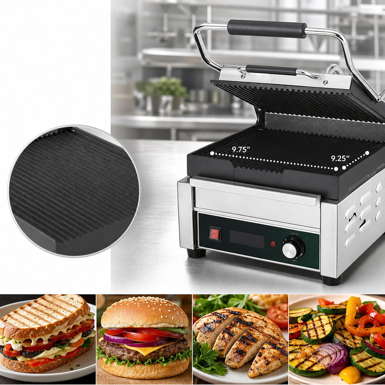 Product image #3 for Waring Panini Perfetto Compact Italian-Style Countertop Electric Ribbed Panini Grill with Timer
