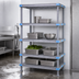 Thumbnail image #3 for Millenia 4-Shelf Gray Polymer Shelving Starter Unit with Dunnage Stand, 72W x 18D x 74H