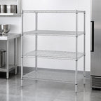 Thumbnail image #3 for Metro Super Erecta N446BR Stationary Wire Shelving Starter Unit, 42 x 21 x 63 Inches, 4 Shelves, Brite Finish