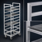 Thumbnail image #3 for Channel Manufacturing 445A6 64-Inch Aluminum Cafeteria Tray Rack, Single Section, End Load, 36-Tray Capacity, 15 x 20-Inch Trays