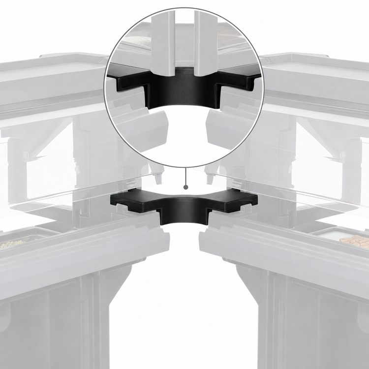 Product image #4 for Cambro Versa Food Bar Corner Connector, 36 x 36 x 4-1/4 Inch, Black