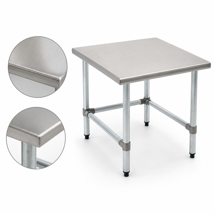 Product image #3 for Eagle Group 30 x 30 x 24 Inch Stationary Mixer Stand with 16 Gauge 300 Series Stainless Steel Top and Galvanized Tubular Base