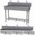 Thumbnail image #3 for Advance Tabco Multiwash 3-Station 60-Inch Freestanding Hand Wash Sink with Toe-Push Valves and Gooseneck Spouts