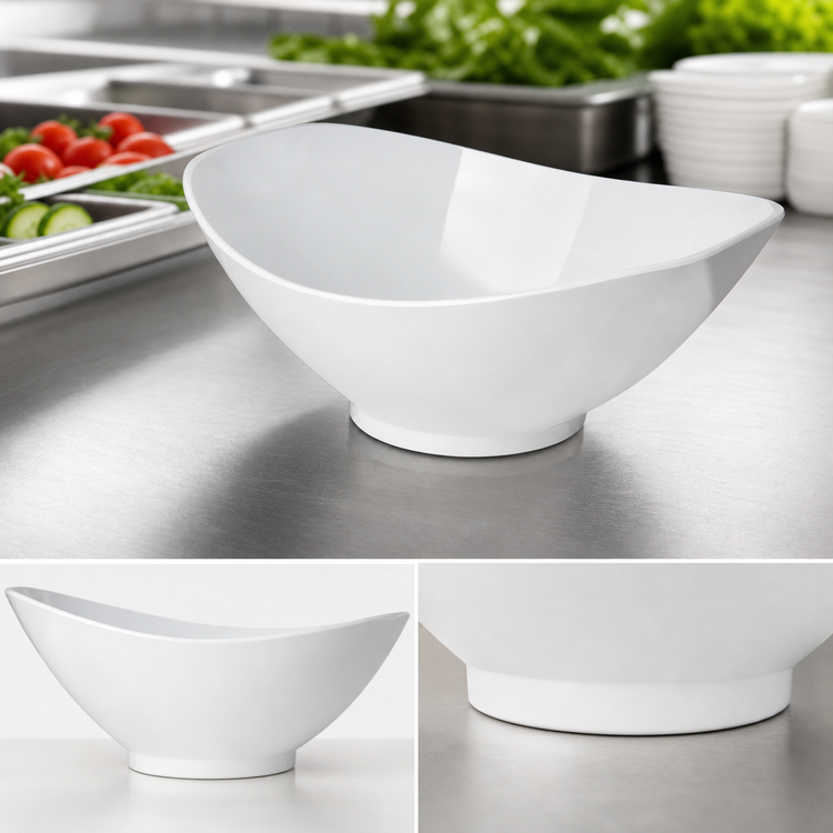 Product image #4 for Carlisle 3.3 Qt Footed Oval SAN Scoop Bowl, White