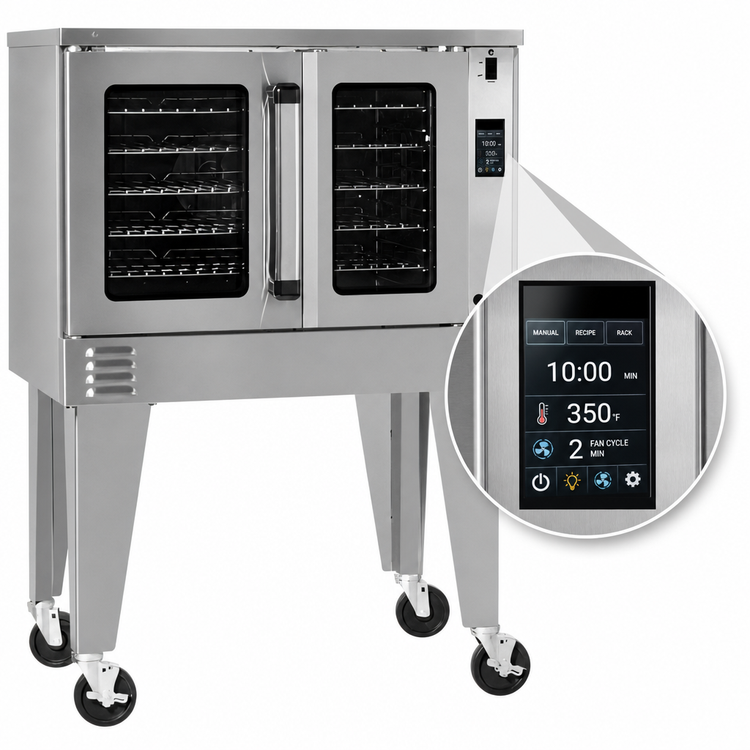 Product image #3 for Southbend Platinum Full-Size Single Deck Standard Depth Electric Convection Oven, 11 kW, Touchscreen Controls, Dependent 2-Piece Glass Doors