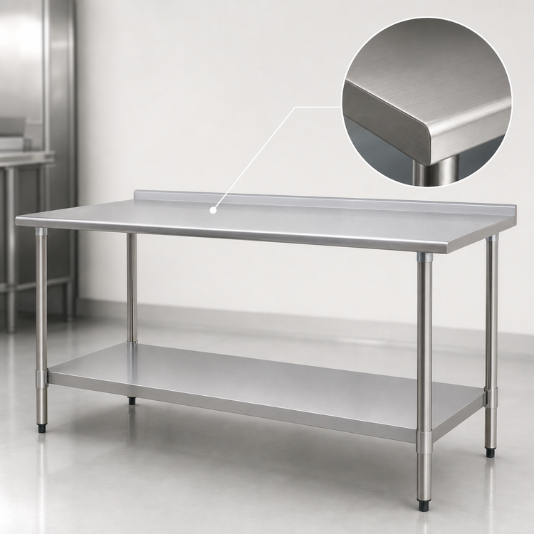 Product image #3 for Eagle Spec-Master 84-Inch x 36-Inch Stainless Steel Work Table with Rear Up-Turn and Adjustable Undershelf