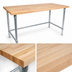 Thumbnail image #3 for John Boos HNB18 120-Inch x 36-Inch Wood Top Work Table with Galvanized Base