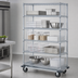 Thumbnail image #3 for Quantum Mobile Enclosure Cart with 5 Wire Shelves, 48-Inch W x 18-Inch D x 81-Inch H, Chrome Plated Finish
